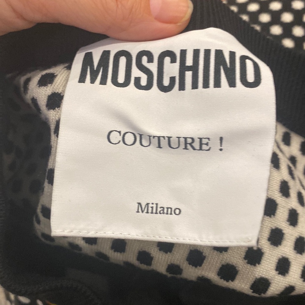 Moschino couture skirt silk front knit back